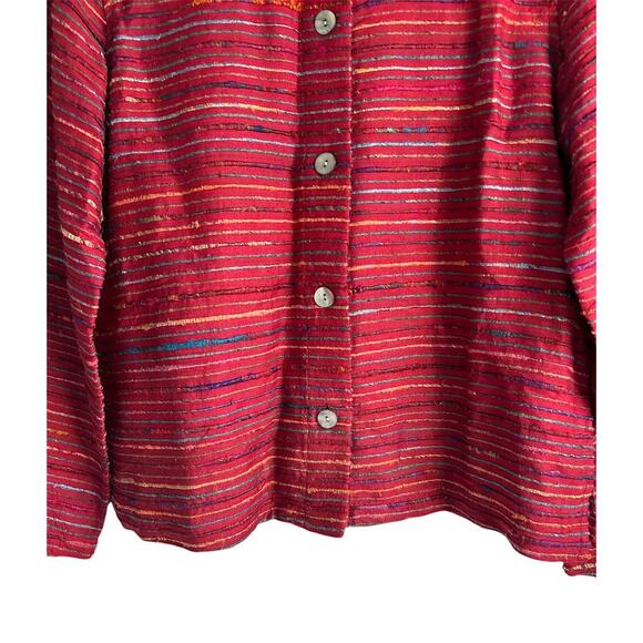 Coldwater Creek Women’s Small Silk Blend Vintage Striped Jacket NEW - Picture 4 of 6
